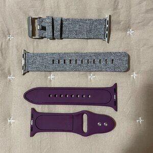 Apple watch straps - 2 staps, one purple, one grey